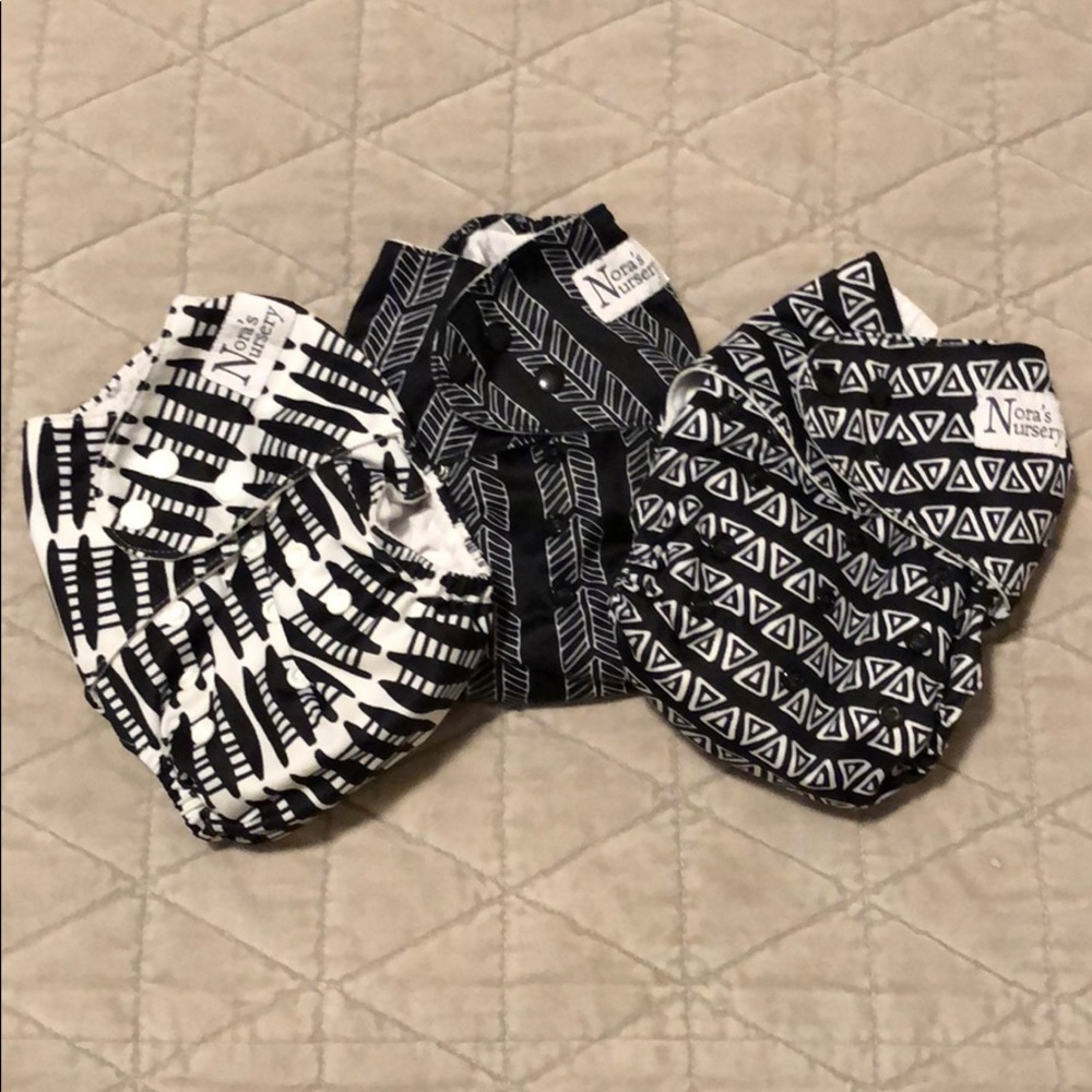 3 Nora’s Nursery Pocket Diapers with Inserts